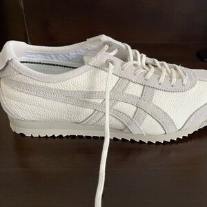 White and Cream Athletic Sneakers